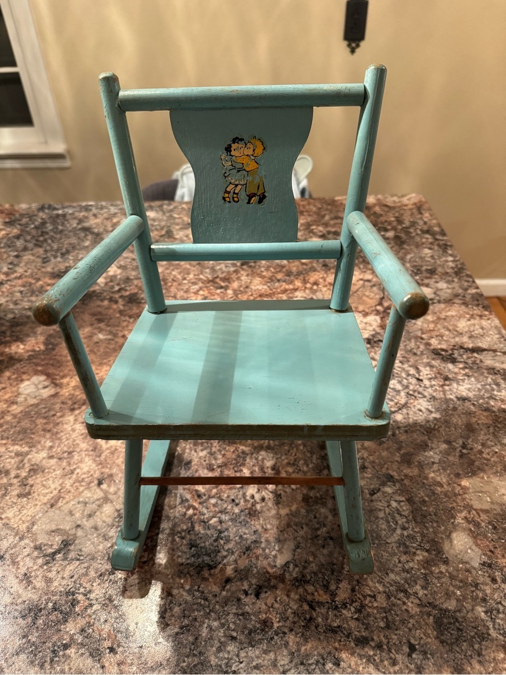 Vintage Style Kids Wooden Armchair - Teal